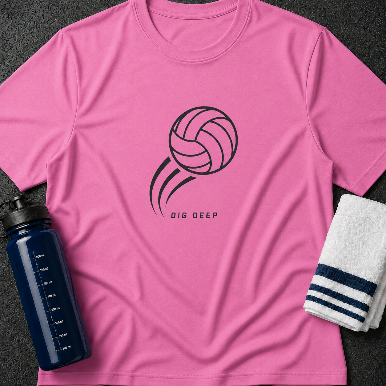 Volleyball "Dig Deep" T-Shirt — Minimal Sports Tee for Players & Fans