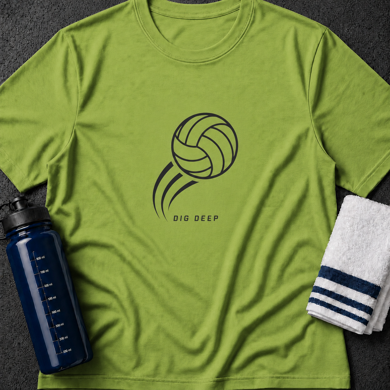 Volleyball "Dig Deep" T-Shirt — Minimal Sports Tee for Players & Fans