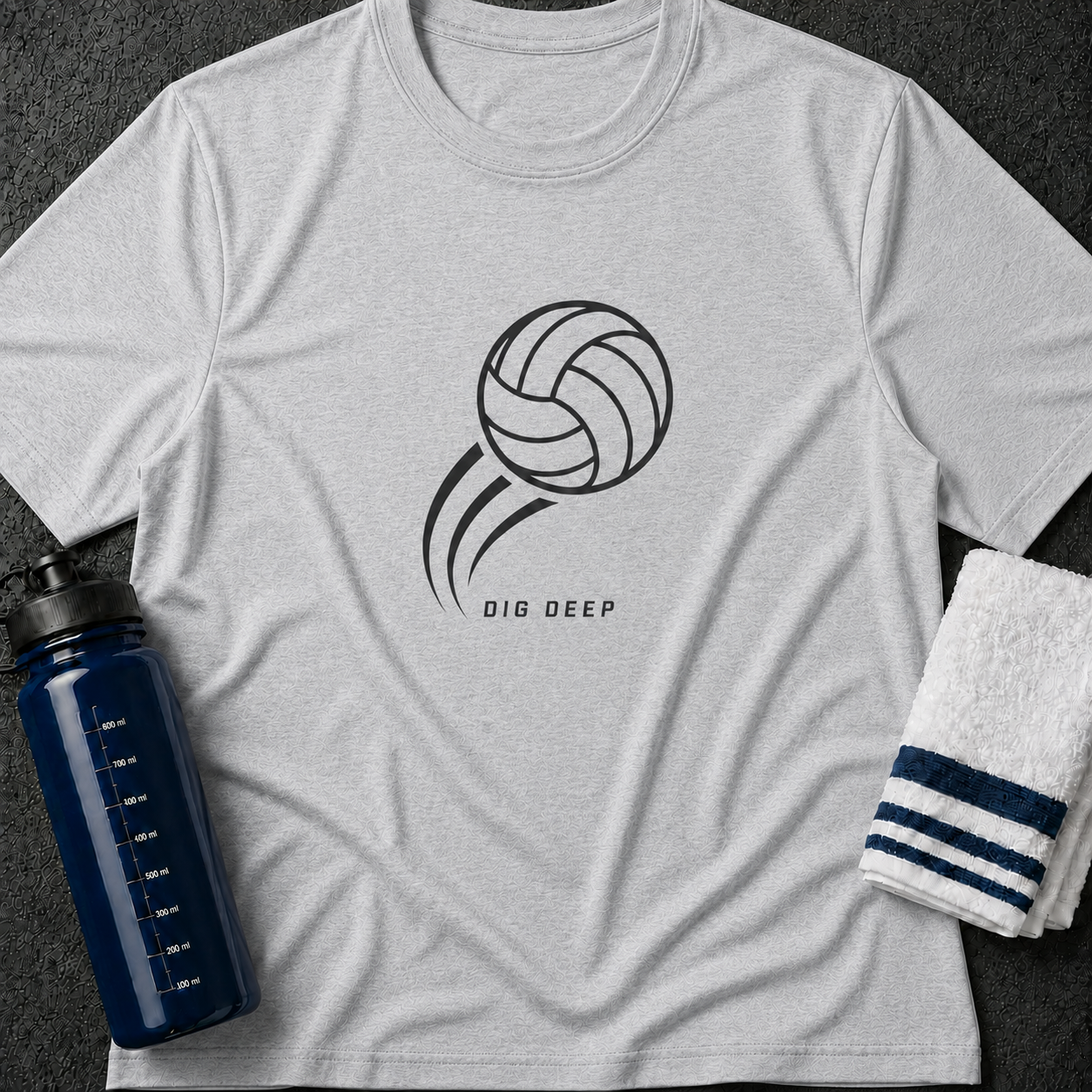 Volleyball "Dig Deep" T-Shirt — Minimal Sports Tee for Players & Fans