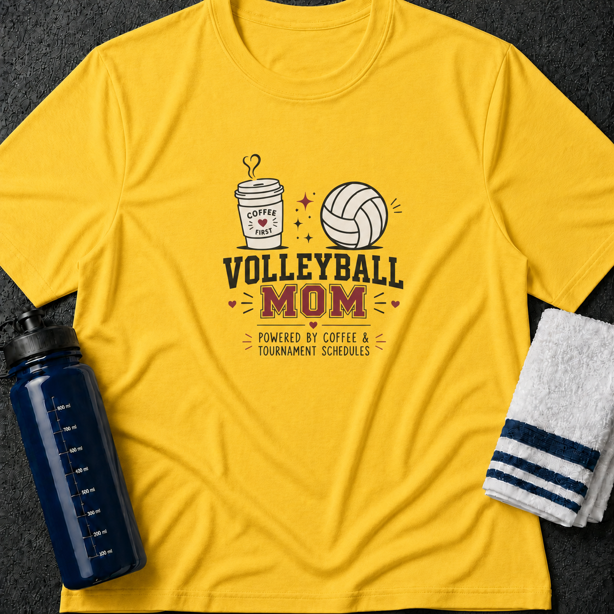 Volleyball Mom T-Shirt — Coffee First Volleyball Graphic Tee