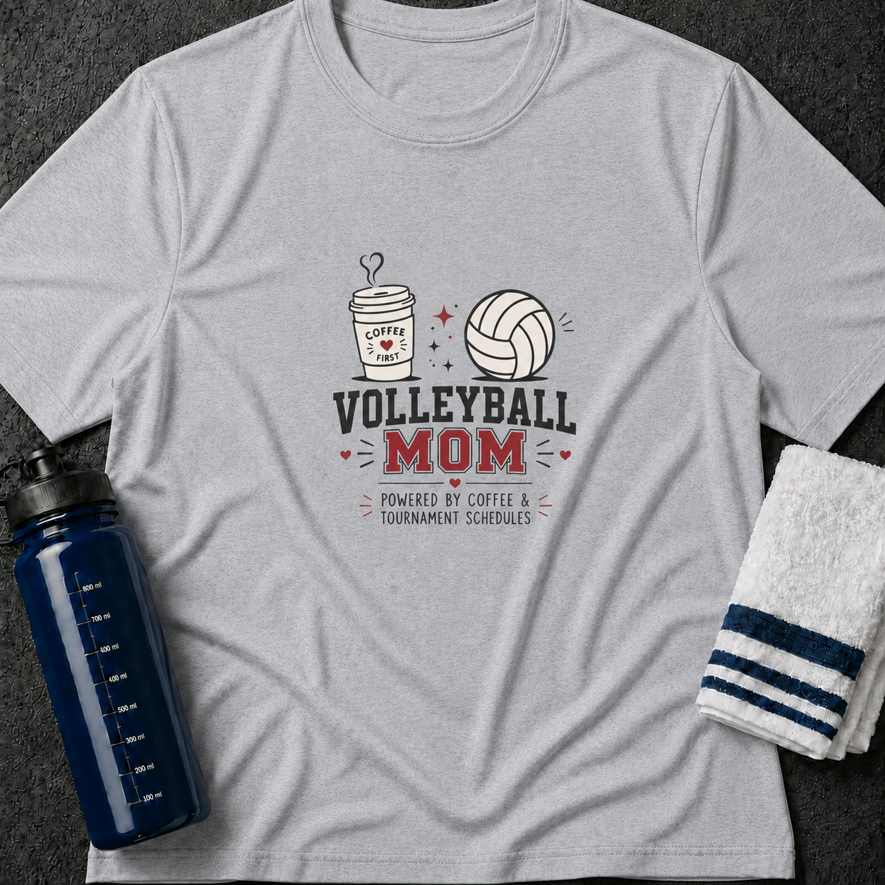Volleyball Mom T-Shirt — Coffee First Volleyball Graphic Tee