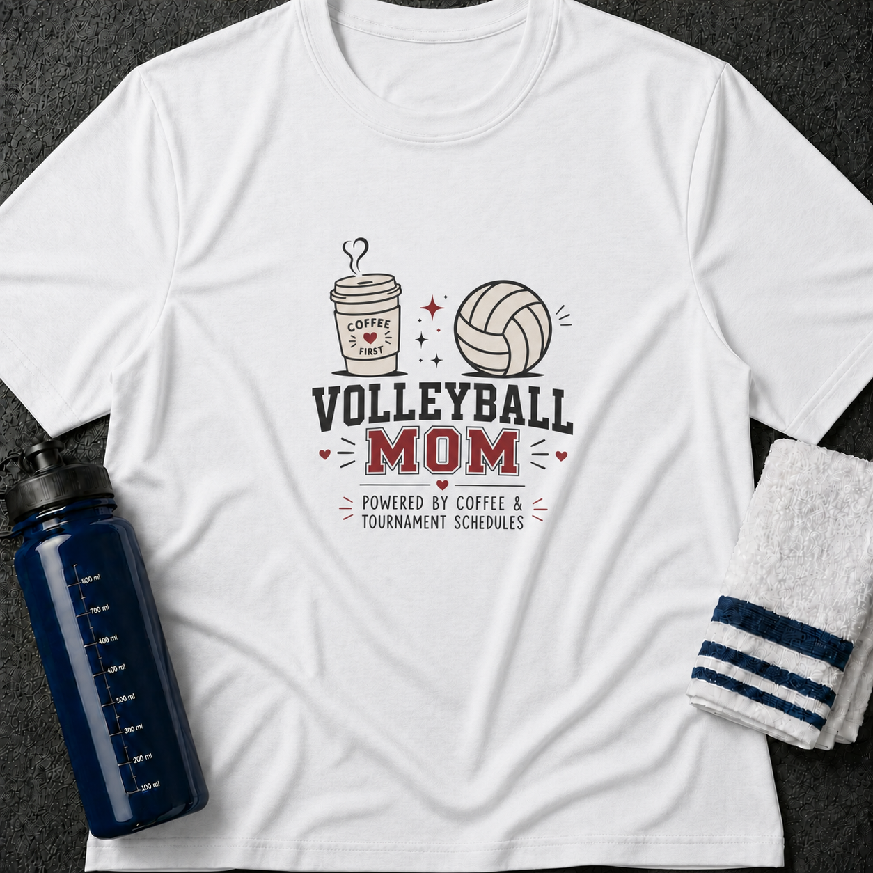 Volleyball Mom T-Shirt — Coffee First Volleyball Graphic Tee