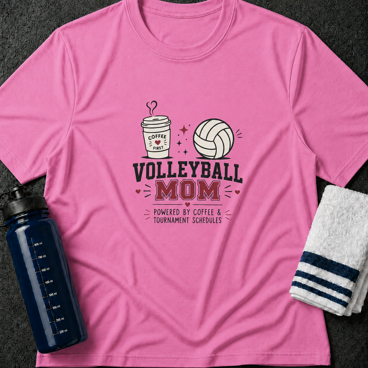 Volleyball Mom T-Shirt — Coffee First Volleyball Graphic Tee