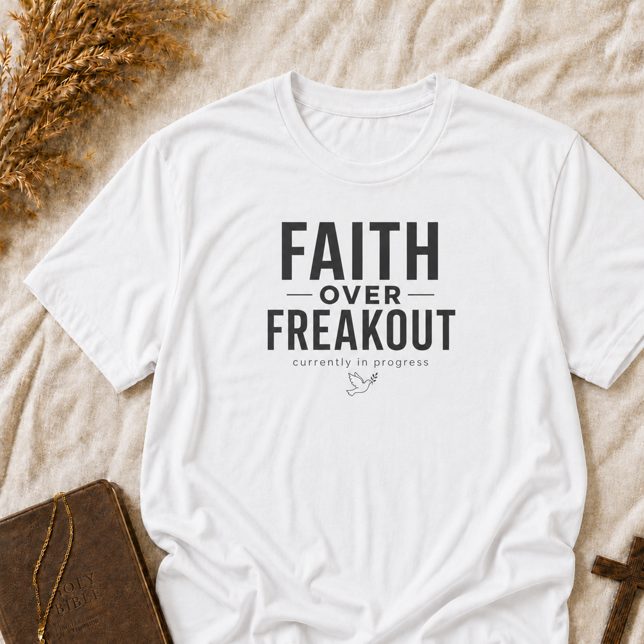 Faith Over Freakout T-Shirt — Inspirational Christian Graphic Tee