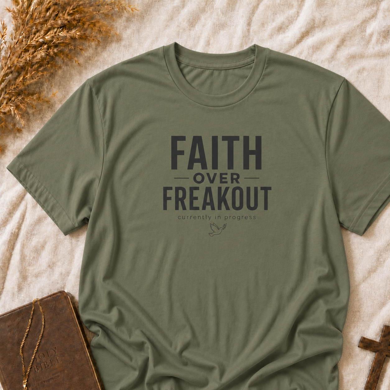 Faith Over Freakout T-Shirt — Inspirational Christian Graphic Tee