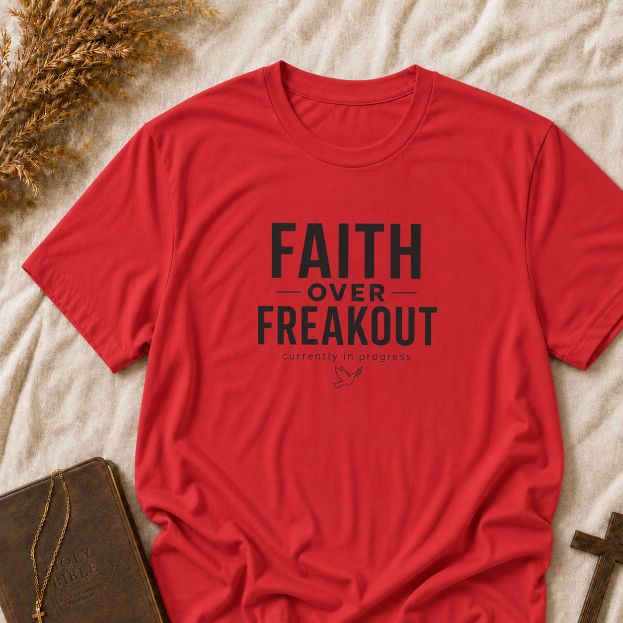 Faith Over Freakout T-Shirt — Inspirational Christian Graphic Tee