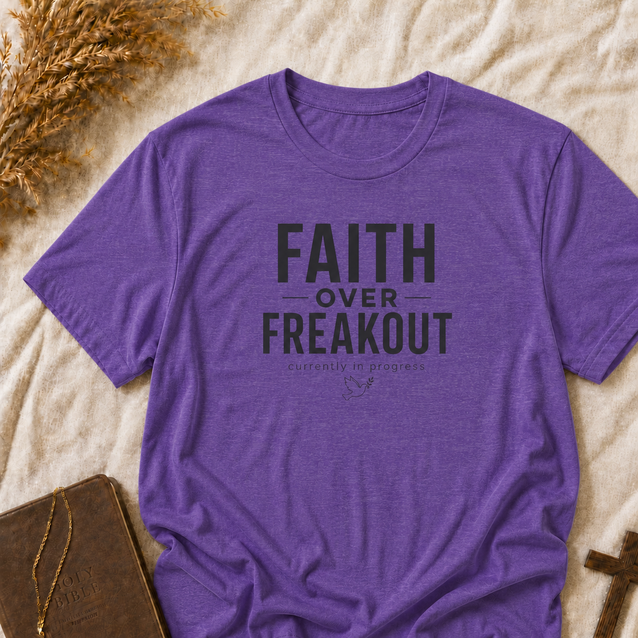 Faith Over Freakout T-Shirt — Inspirational Christian Graphic Tee