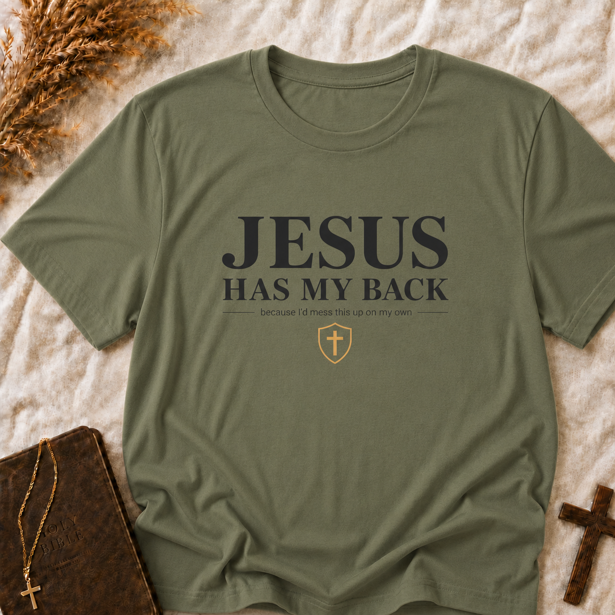 Jesus Has My Back T-Shirt — Faith Inspirational Christian Tee