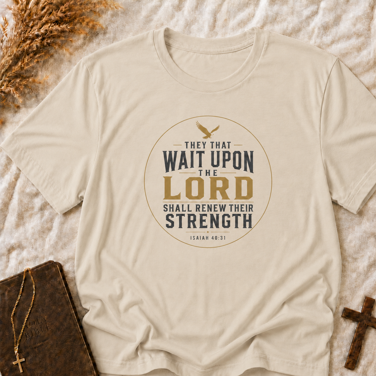 Christian Faith T-Shirt — "They That Wait Upon The Lord" Inspirational Tee