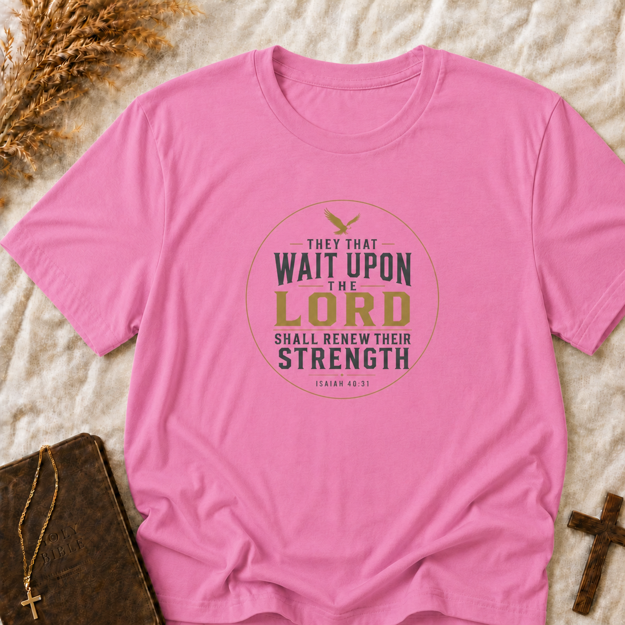 Christian Faith T-Shirt — "They That Wait Upon The Lord" Inspirational Tee