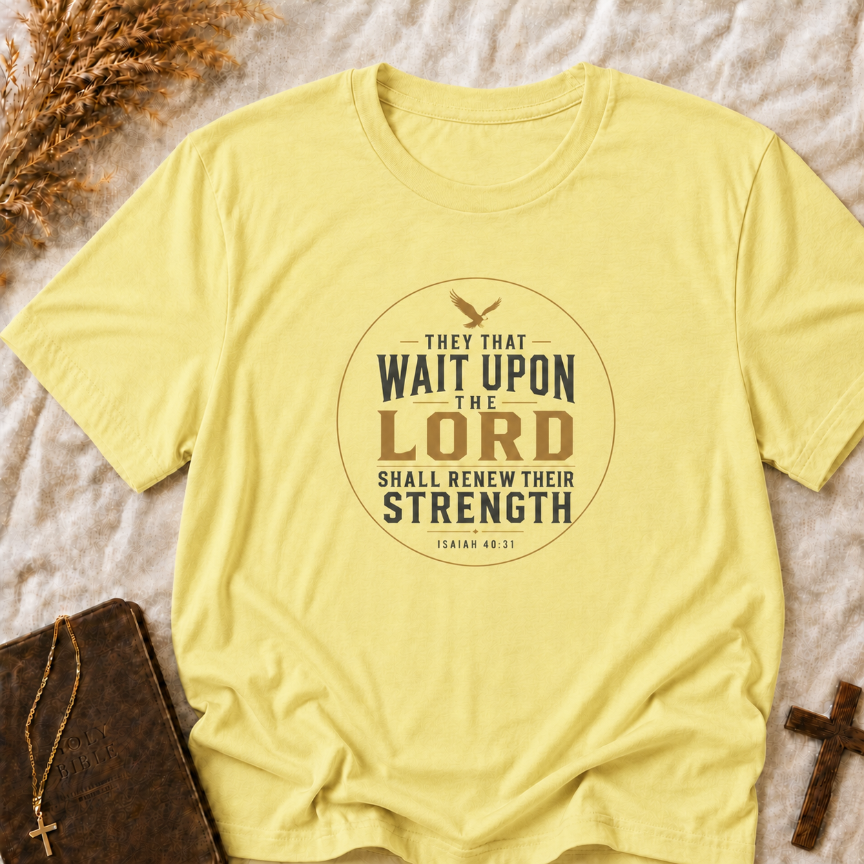 Christian Faith T-Shirt — "They That Wait Upon The Lord" Inspirational Tee