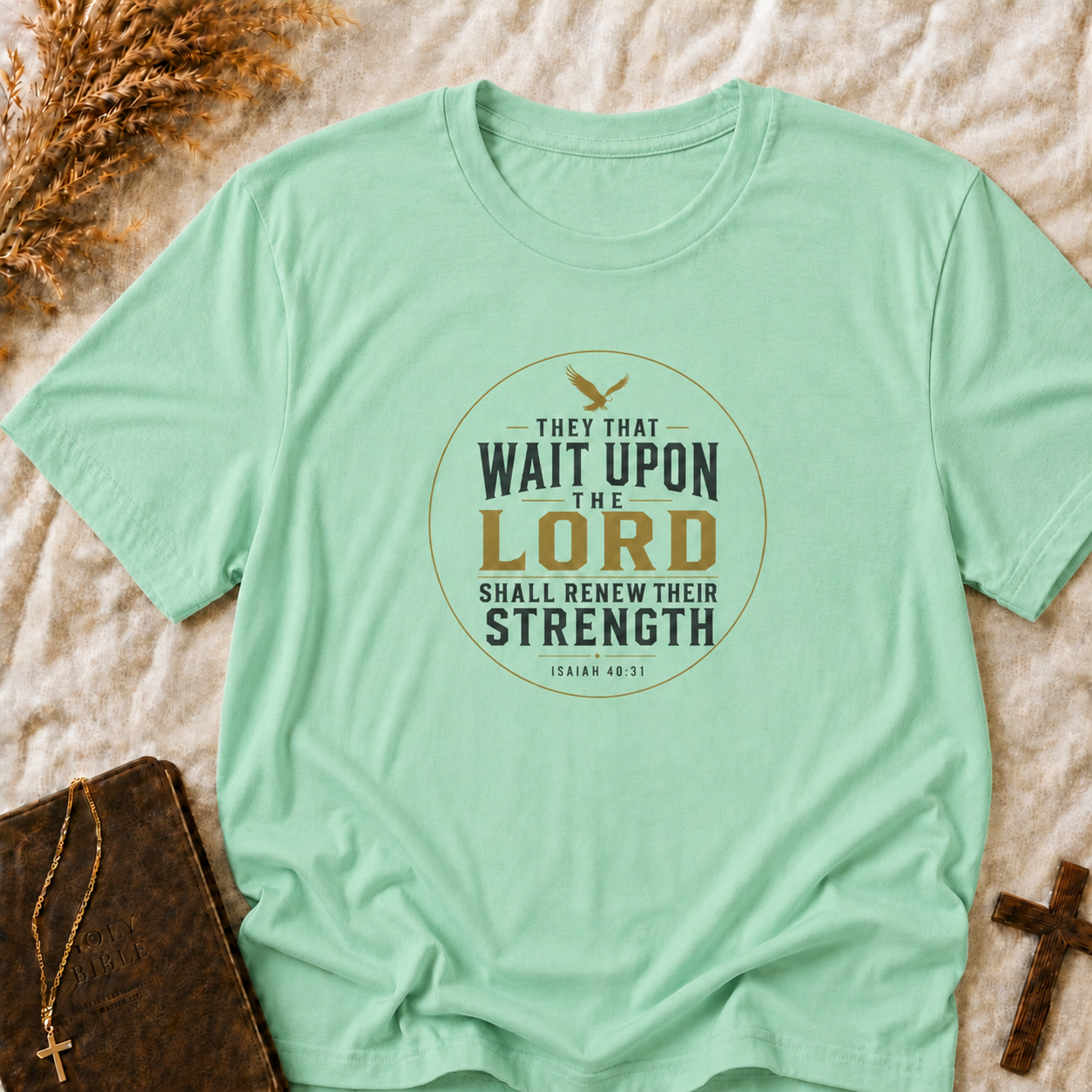Christian Faith T-Shirt — "They That Wait Upon The Lord" Inspirational Tee