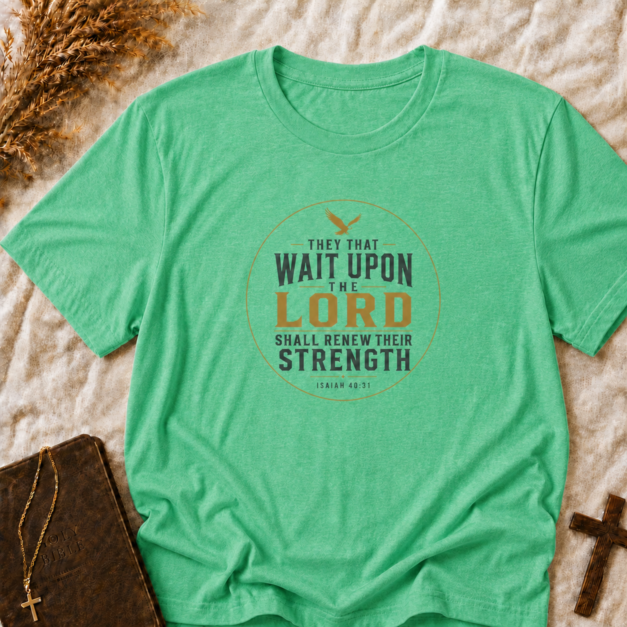 Christian Faith T-Shirt — "They That Wait Upon The Lord" Inspirational Tee