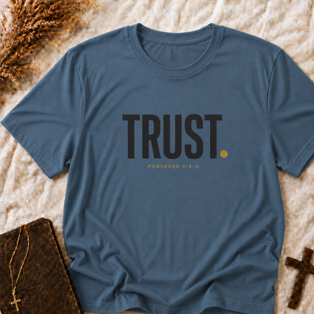 Trust. Minimalist Graphic T-Shirt — Bold Typography Tee with Period Accent