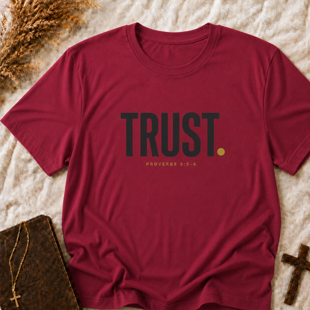 Trust. Minimalist Graphic T-Shirt — Bold Typography Tee with Period Accent