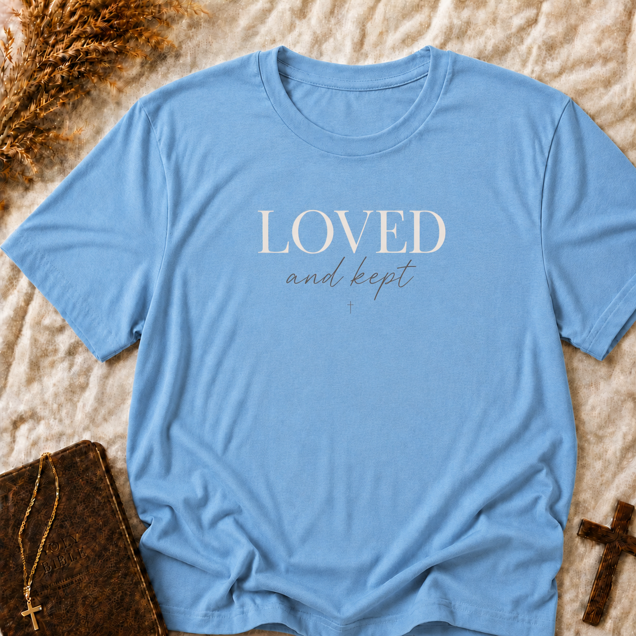 Loved and Kept T-Shirt — Inspirational Christian Faith Tee