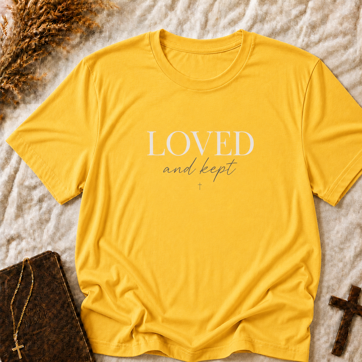 Loved and Kept T-Shirt — Inspirational Christian Faith Tee
