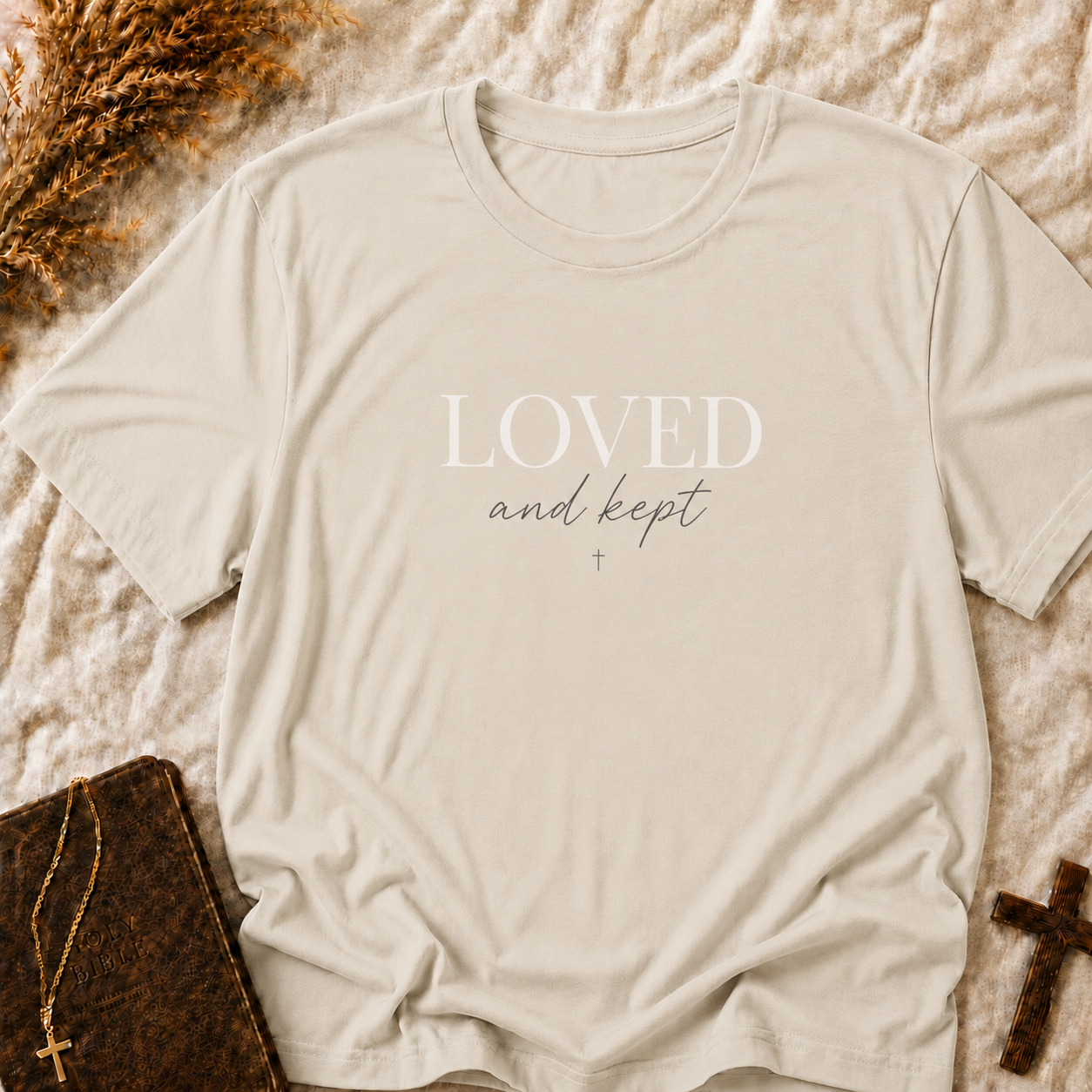 Loved and Kept T-Shirt — Inspirational Christian Faith Tee