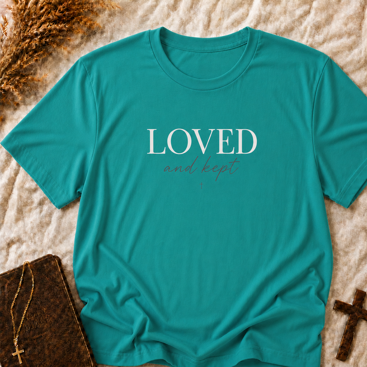 Loved and Kept T-Shirt — Inspirational Christian Faith Tee