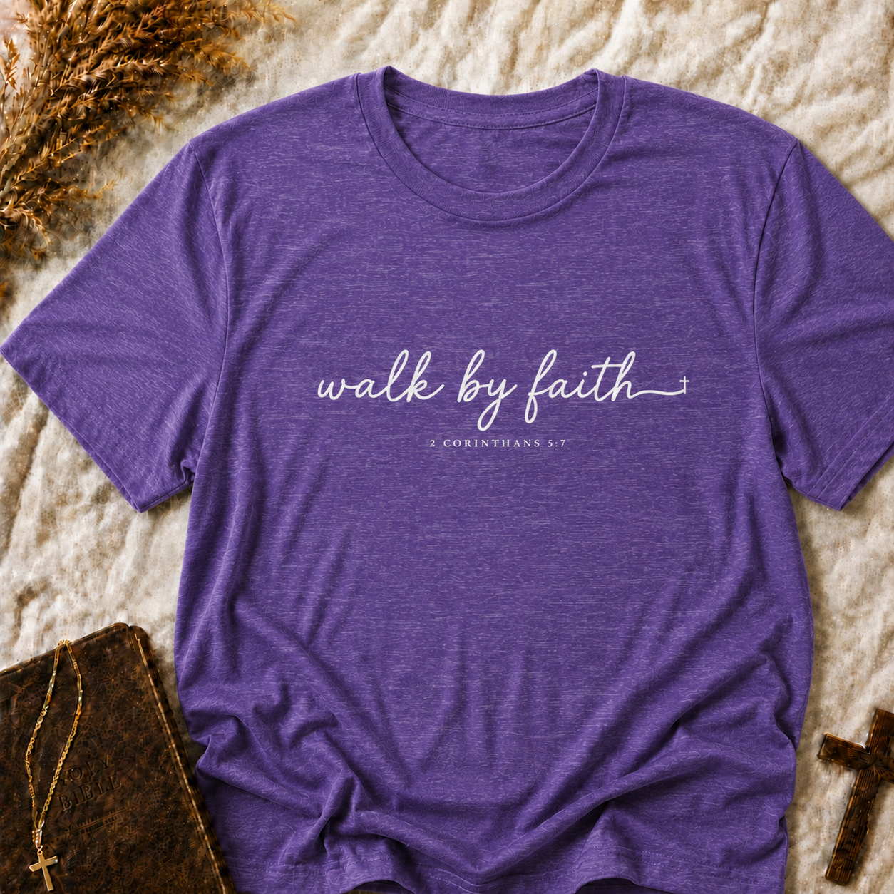 Walk By Faith T‑Shirt — 2 Corinthians Christian Faith Tee