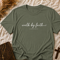 Walk By Faith T‑Shirt — 2 Corinthians Christian Faith Tee