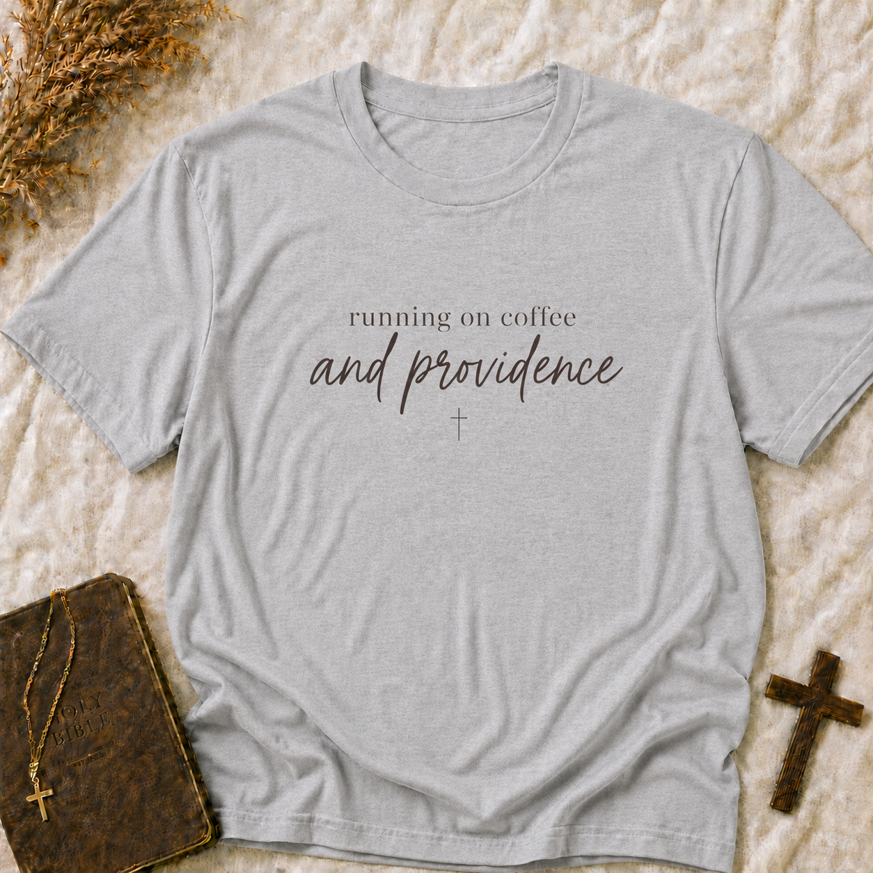 Running on Coffee and Providence T-Shirt — Christian Inspirational Tee