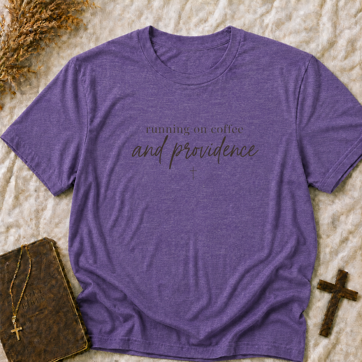 Running on Coffee and Providence T-Shirt — Christian Inspirational Tee