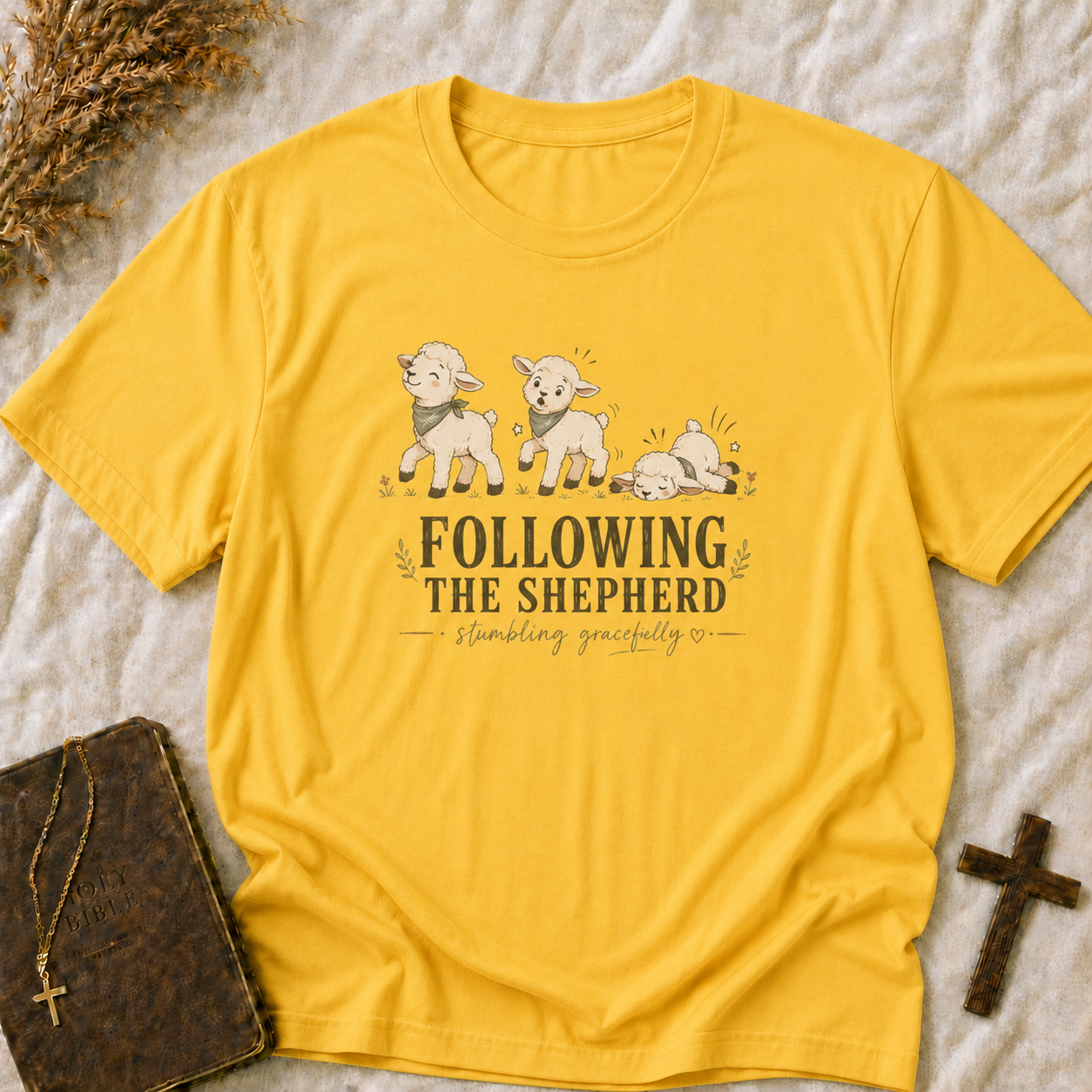 Following the Shepherd Cute Lambs T-Shirt