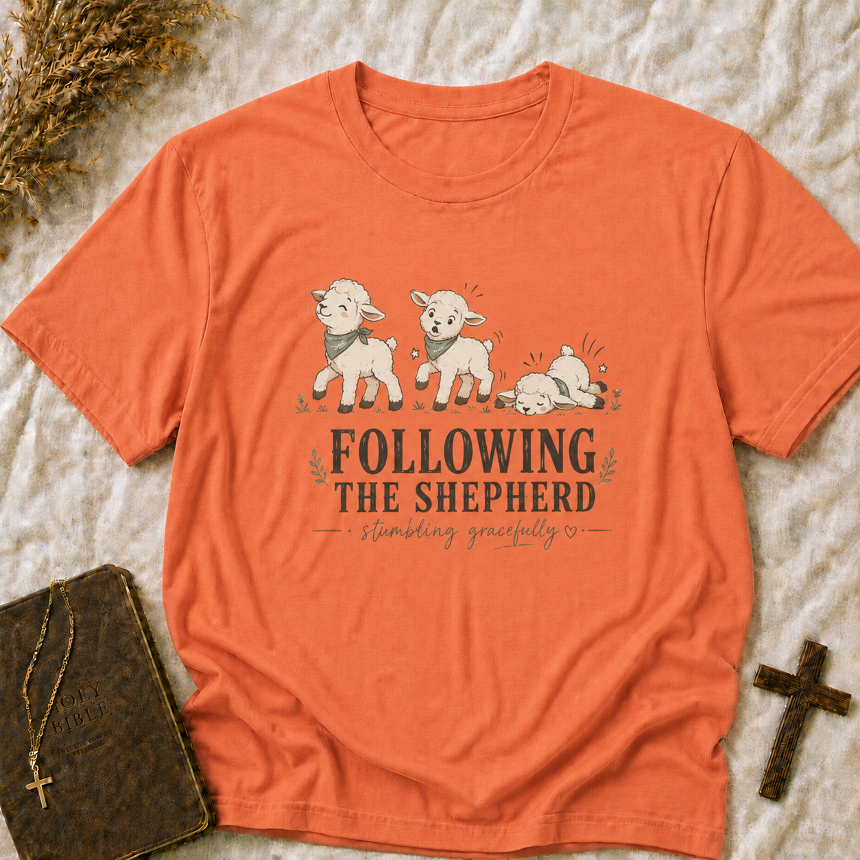 Following the Shepherd Cute Lambs T-Shirt