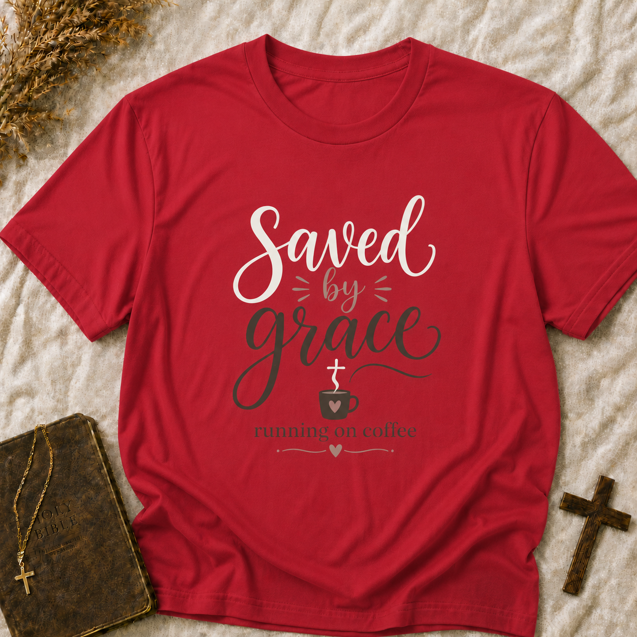 Saved by Grace Christian T-Shirt — Faith-Based Inspirational Tee