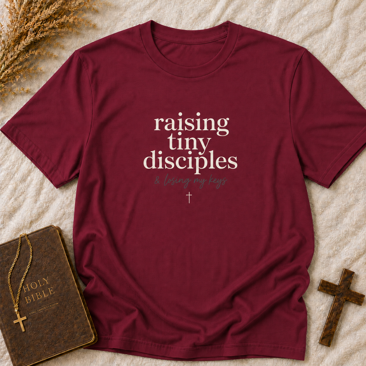 Raising Tiny Disciples T-Shirt — Christian Mom Faith Tee