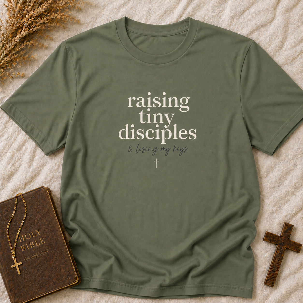 Raising Tiny Disciples T-Shirt — Christian Mom Faith Tee