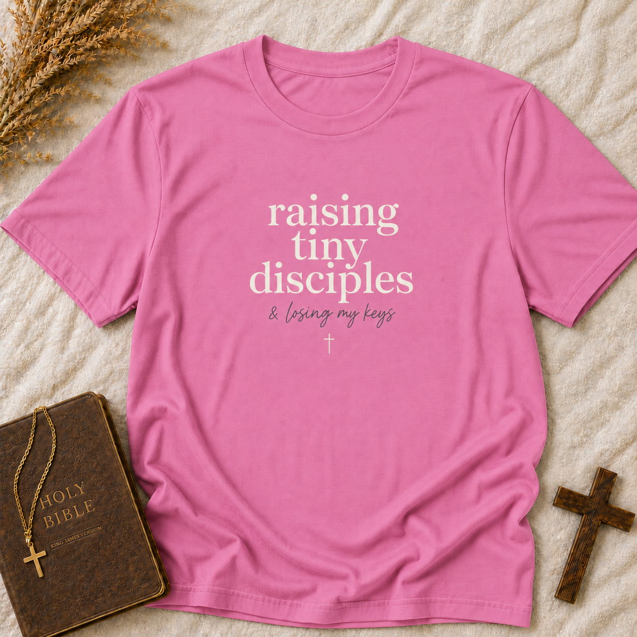 Raising Tiny Disciples T-Shirt — Christian Mom Faith Tee