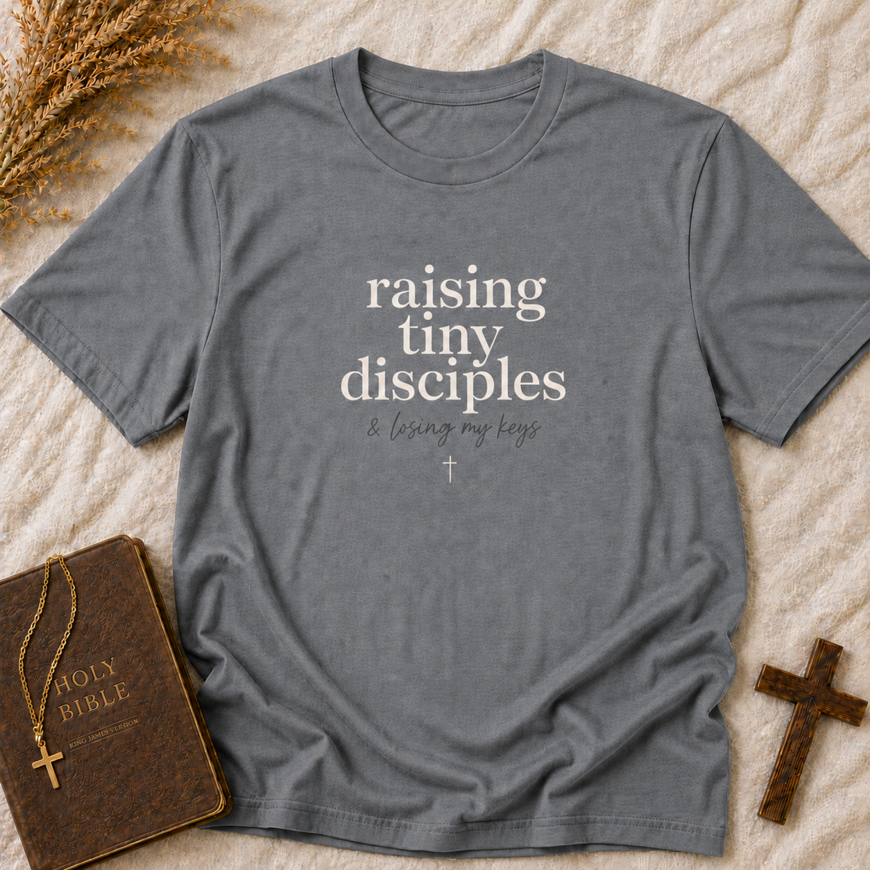 Raising Tiny Disciples T-Shirt — Christian Mom Faith Tee