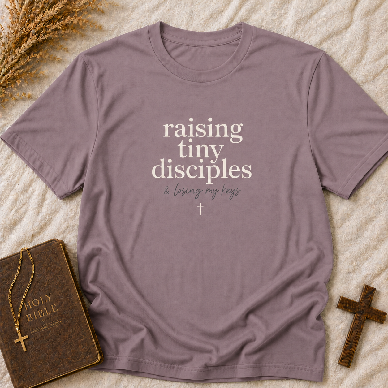Raising Tiny Disciples T-Shirt — Christian Mom Faith Tee