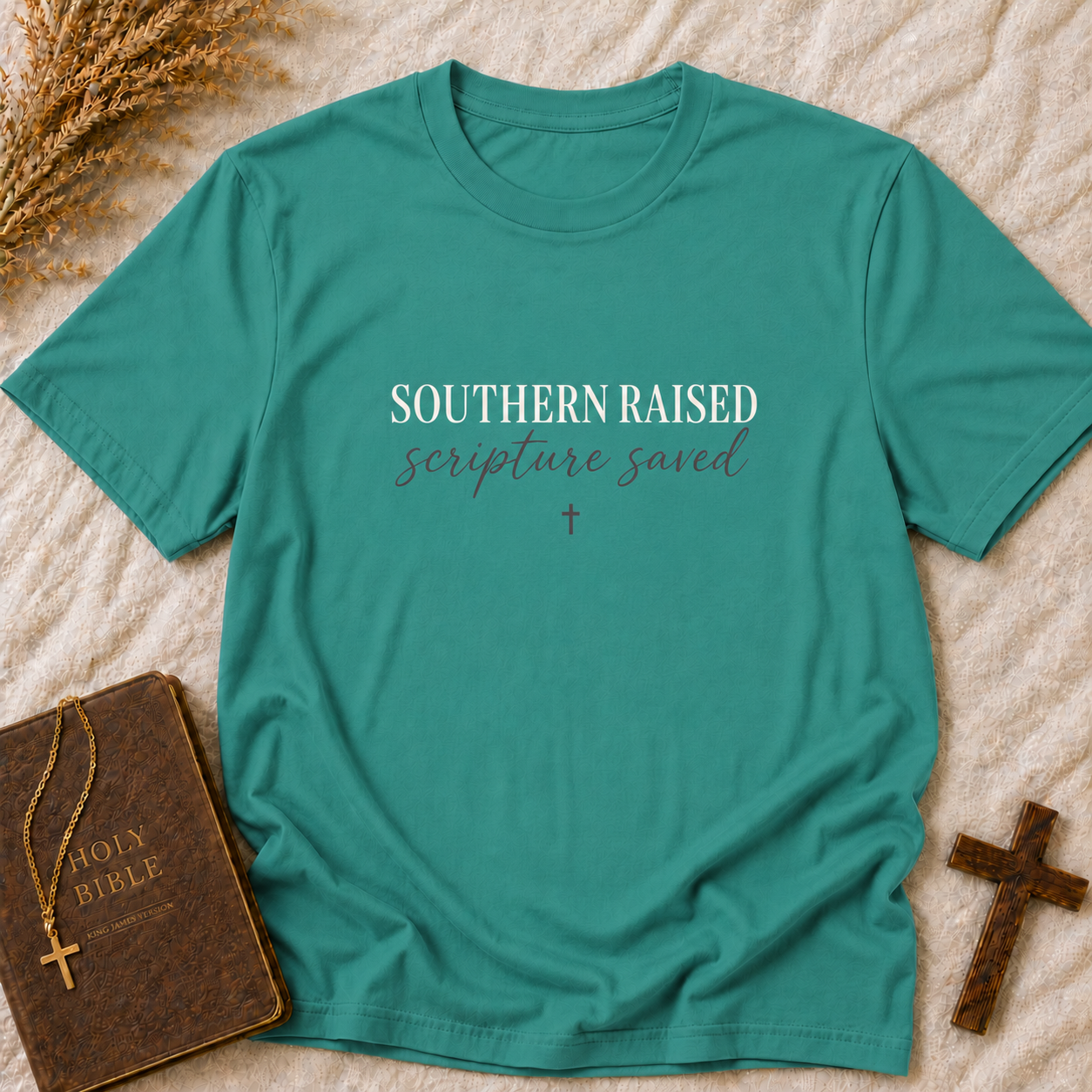 Southern Raised "Scripture Saved" Christian T-Shirt
