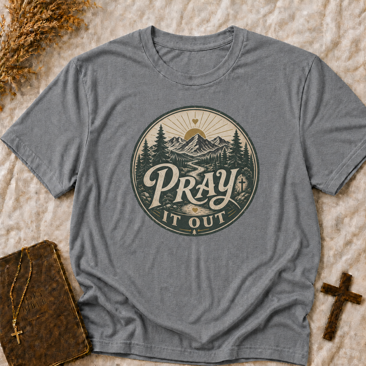 Pray It Out Mountain Graphic T-Shirt