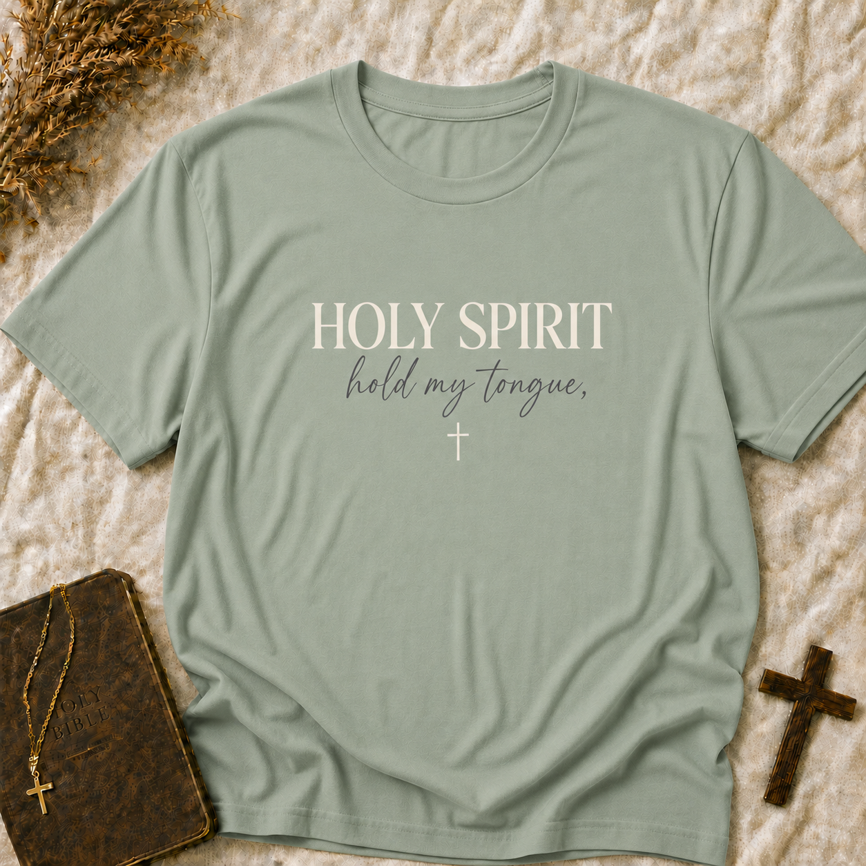 Holy Spirit Hold My Tongue T-Shirt — Christian Faith Graphic Tee