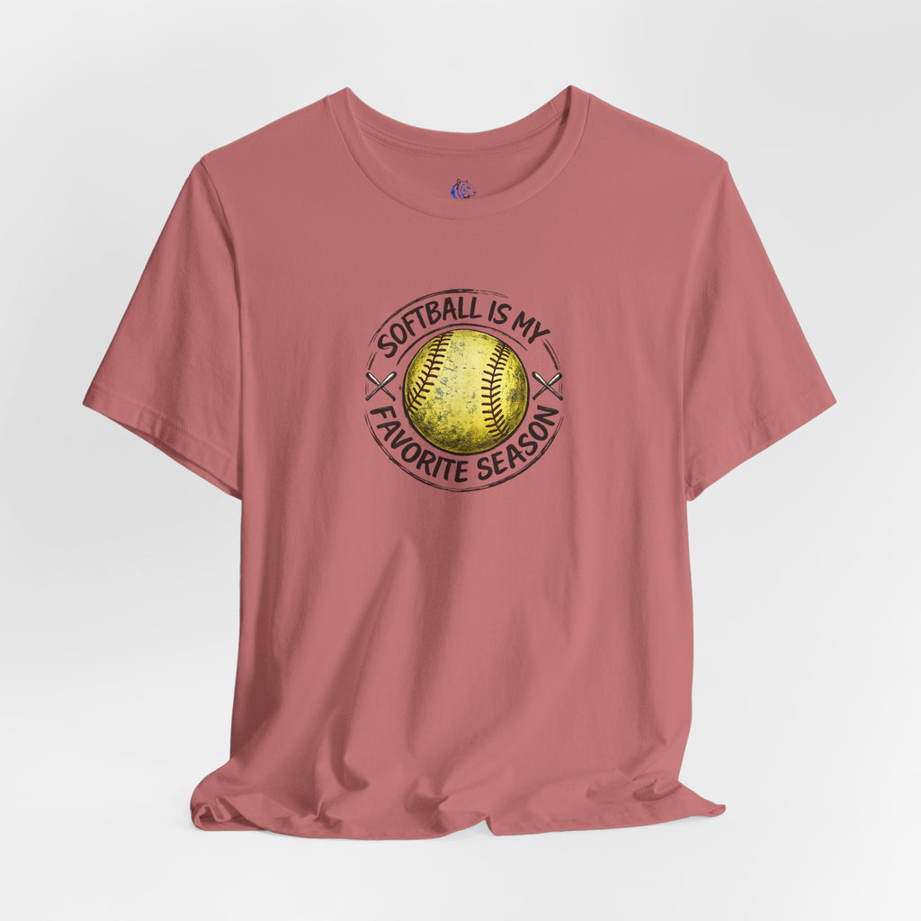 Softball Is My Favorite Season Tee – Graphic Softball T-Shirt for Players & Fans