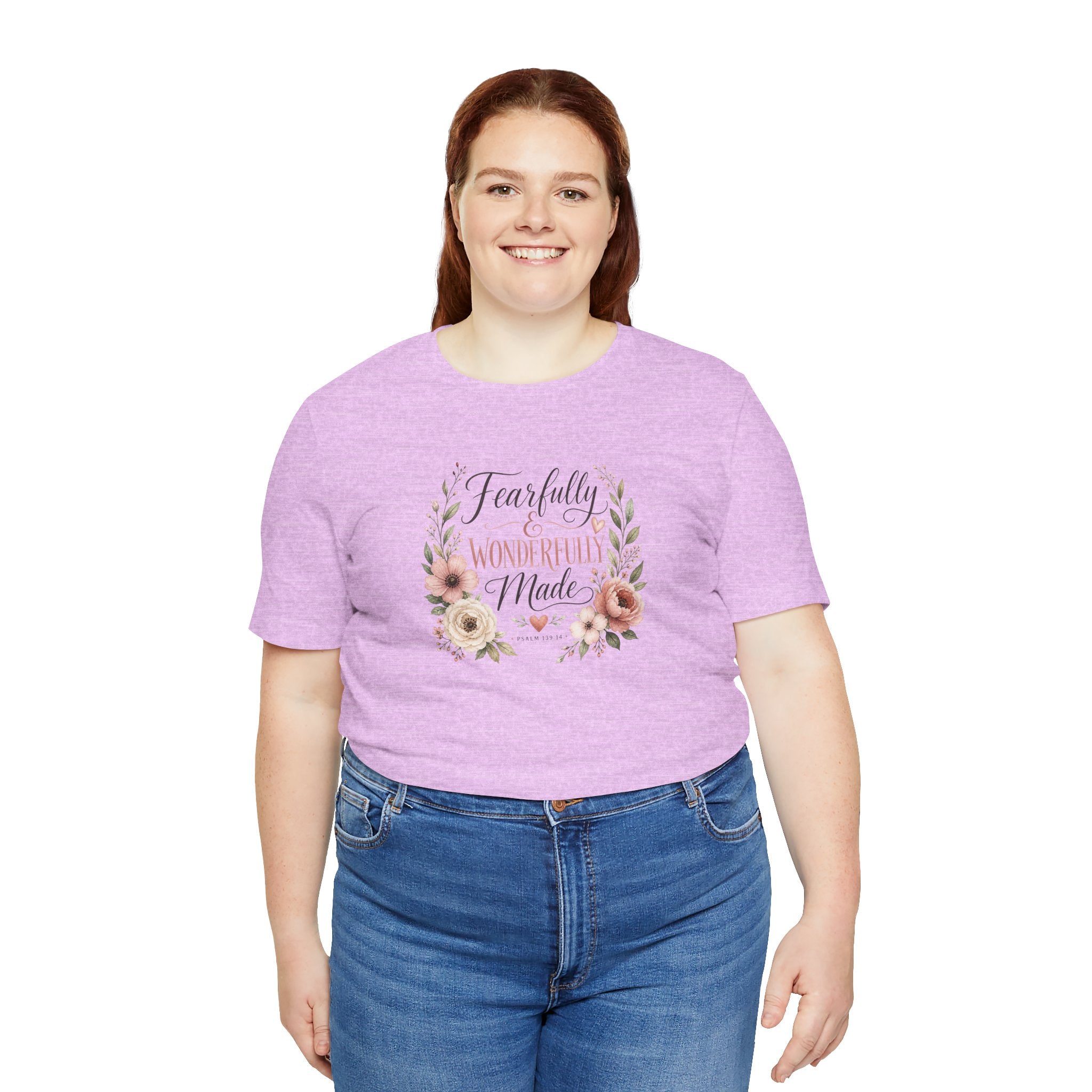Faith-Based Floral Tee — "Fearfully & Wonderfully Made" Inspirational T-Shirt