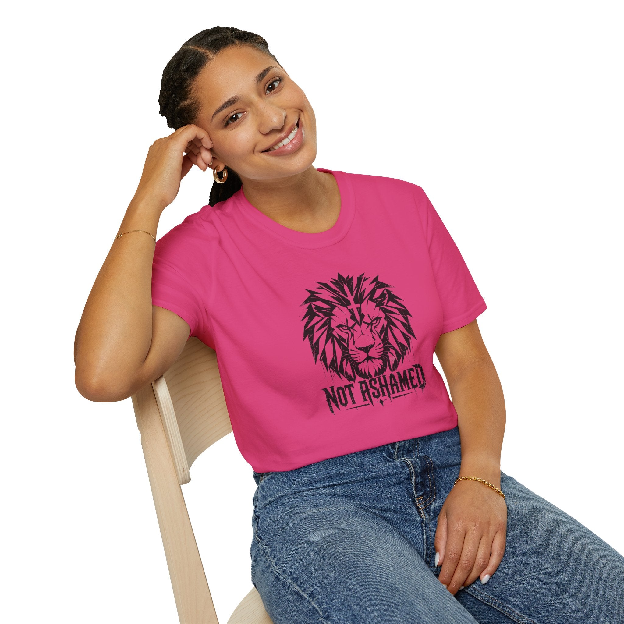 T-Shirt — 'Not Ashamed' Lion Graphic Faith Tee