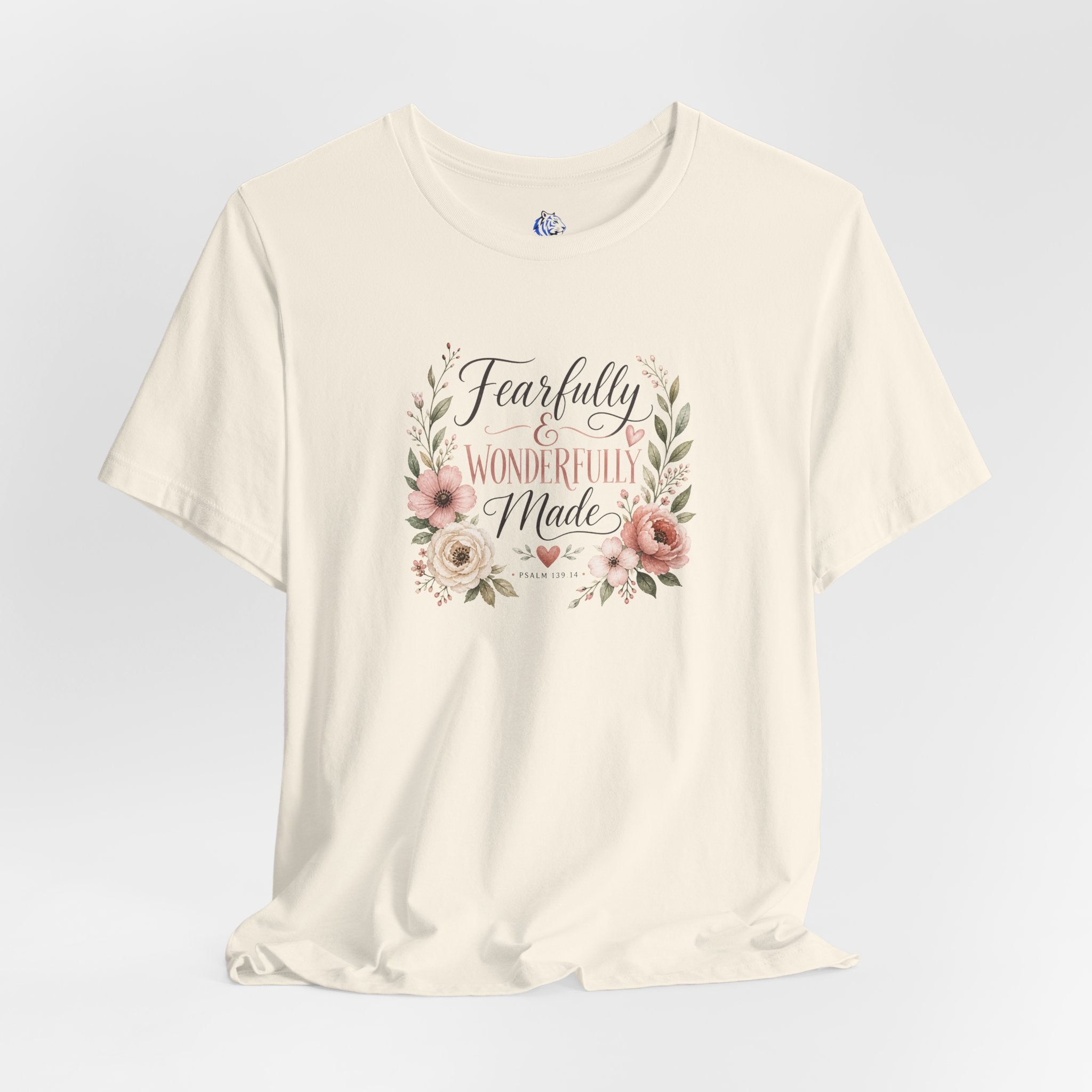 Faith-Based Floral Tee — "Fearfully & Wonderfully Made" Inspirational T-Shirt
