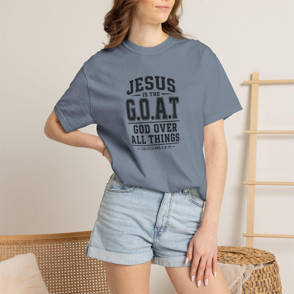Christian T-Shirt — "Jesus is the G.O.A.T. (God Over All Things)" Graphic Tee