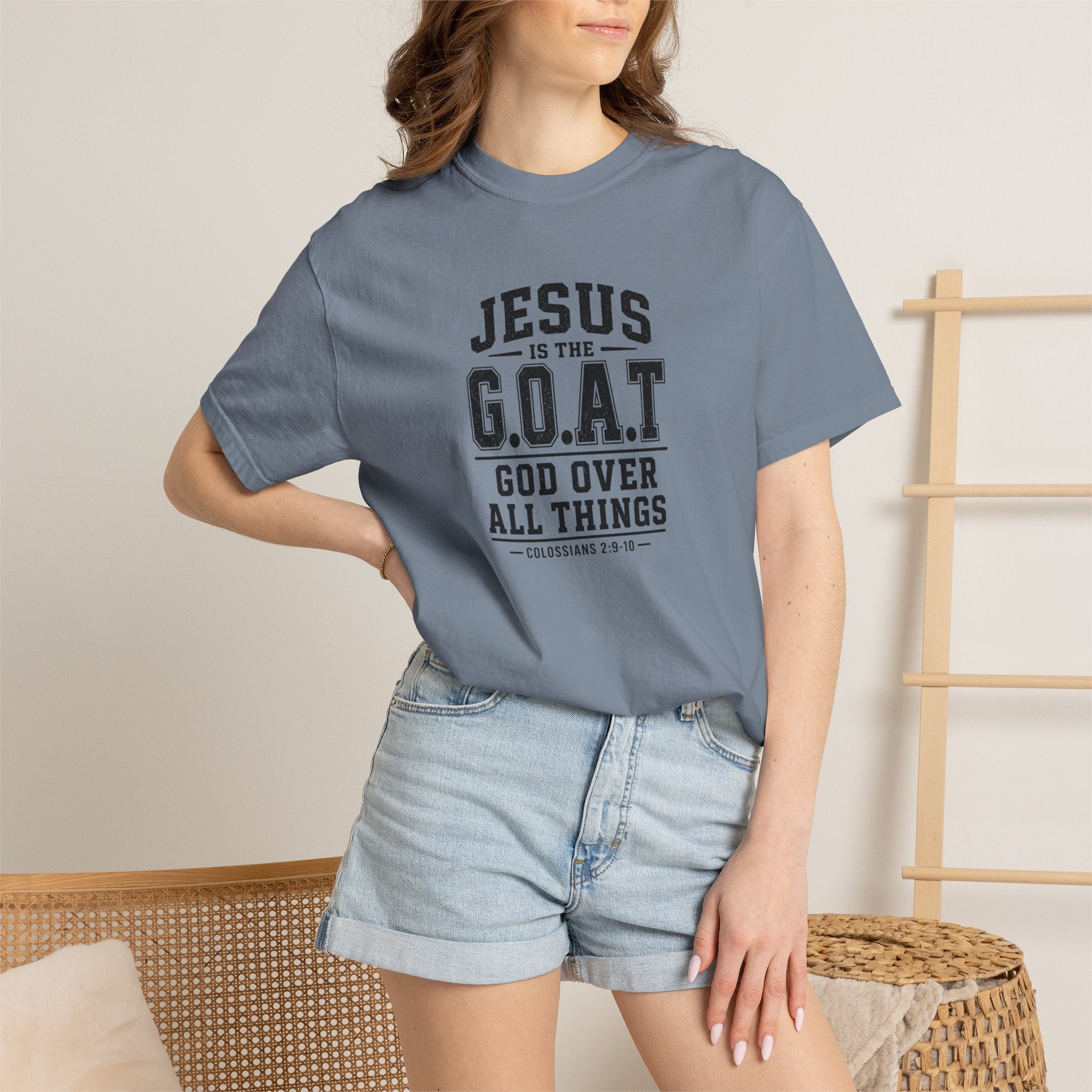 Christian T-Shirt — "Jesus is the G.O.A.T. (God Over All Things)" Graphic Tee