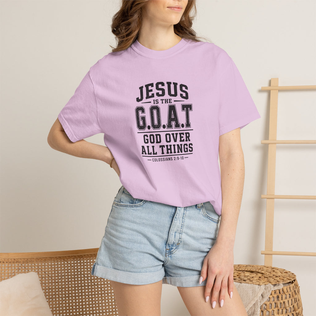Christian T-Shirt — "Jesus is the G.O.A.T. (God Over All Things)" Graphic Tee