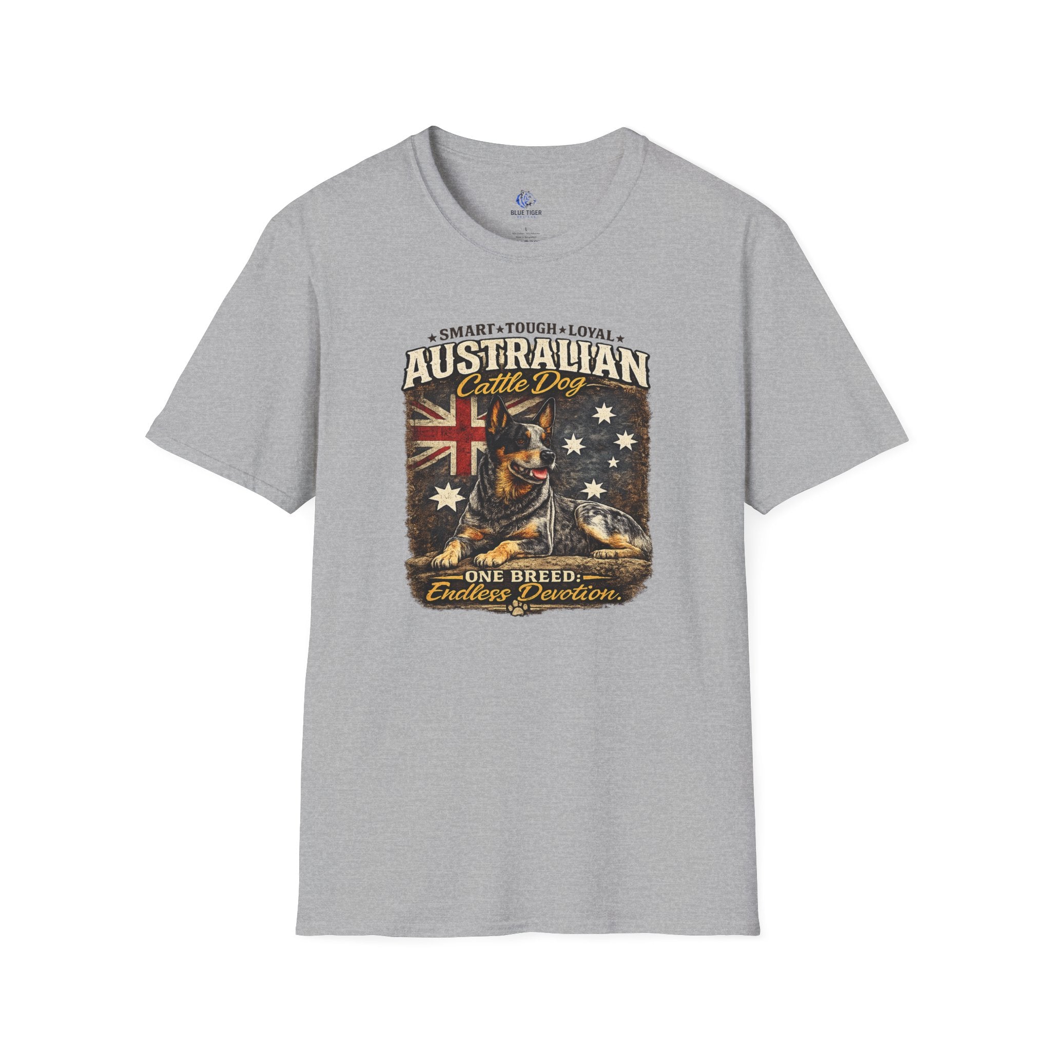 Australian Cattle Dog T-Shirt – 'Smart • Tough • Loyal' Vintage Patriotic Design
