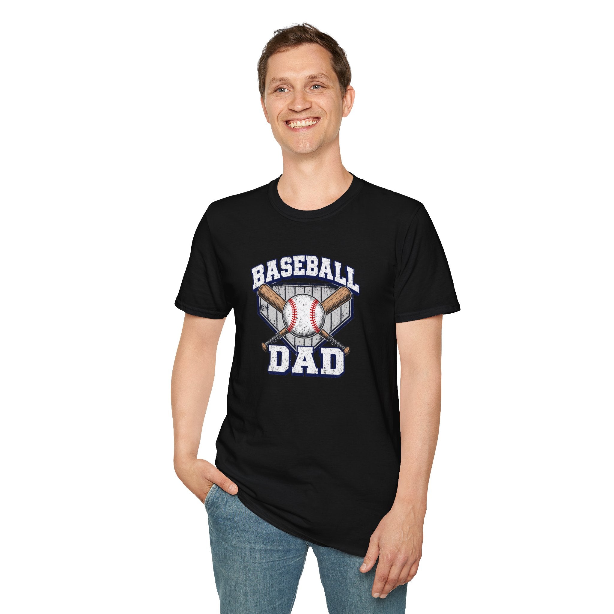 Baseball Dad T-Shirt — Vintage Baseball Bat & Ball Dad Tee