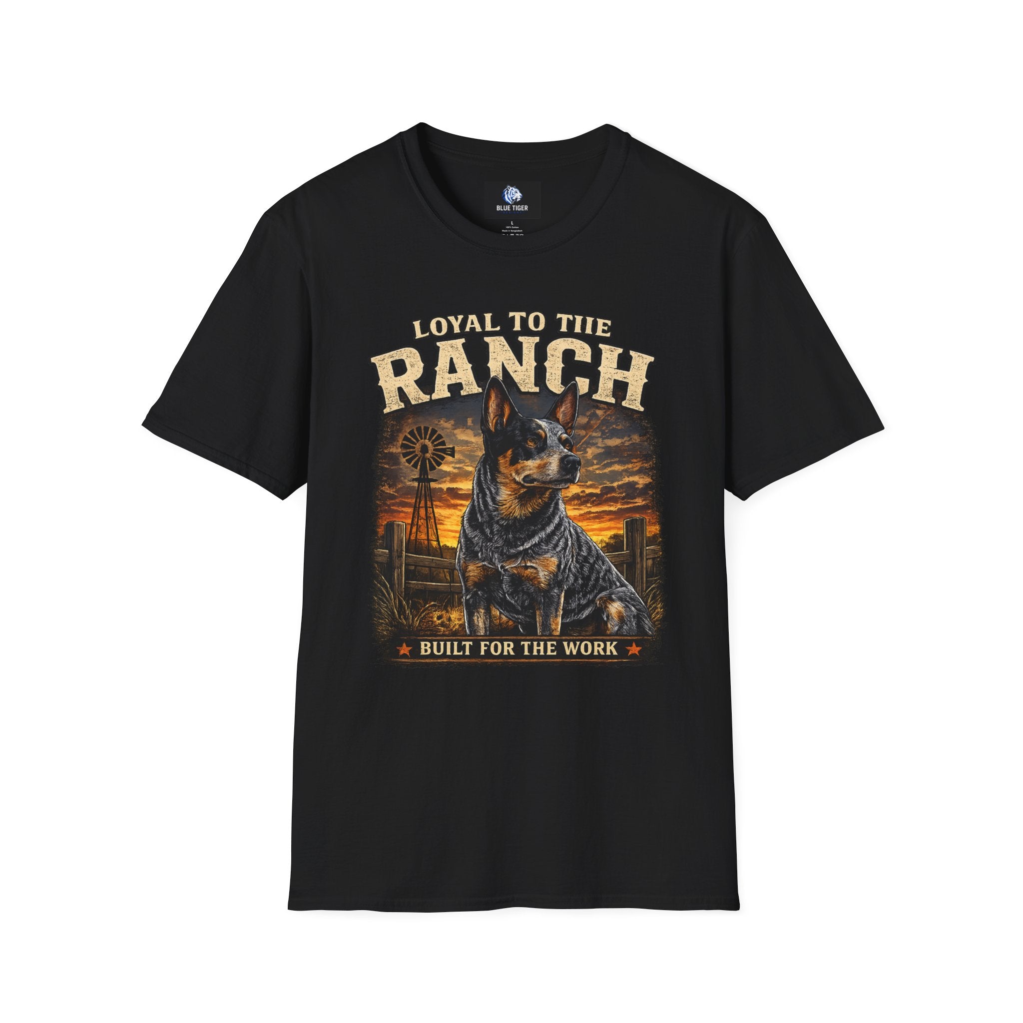Ranch Australian Cattle Dog T-Shirt — "Loyal To The Ranch" Rustic Sunset Dog Tee