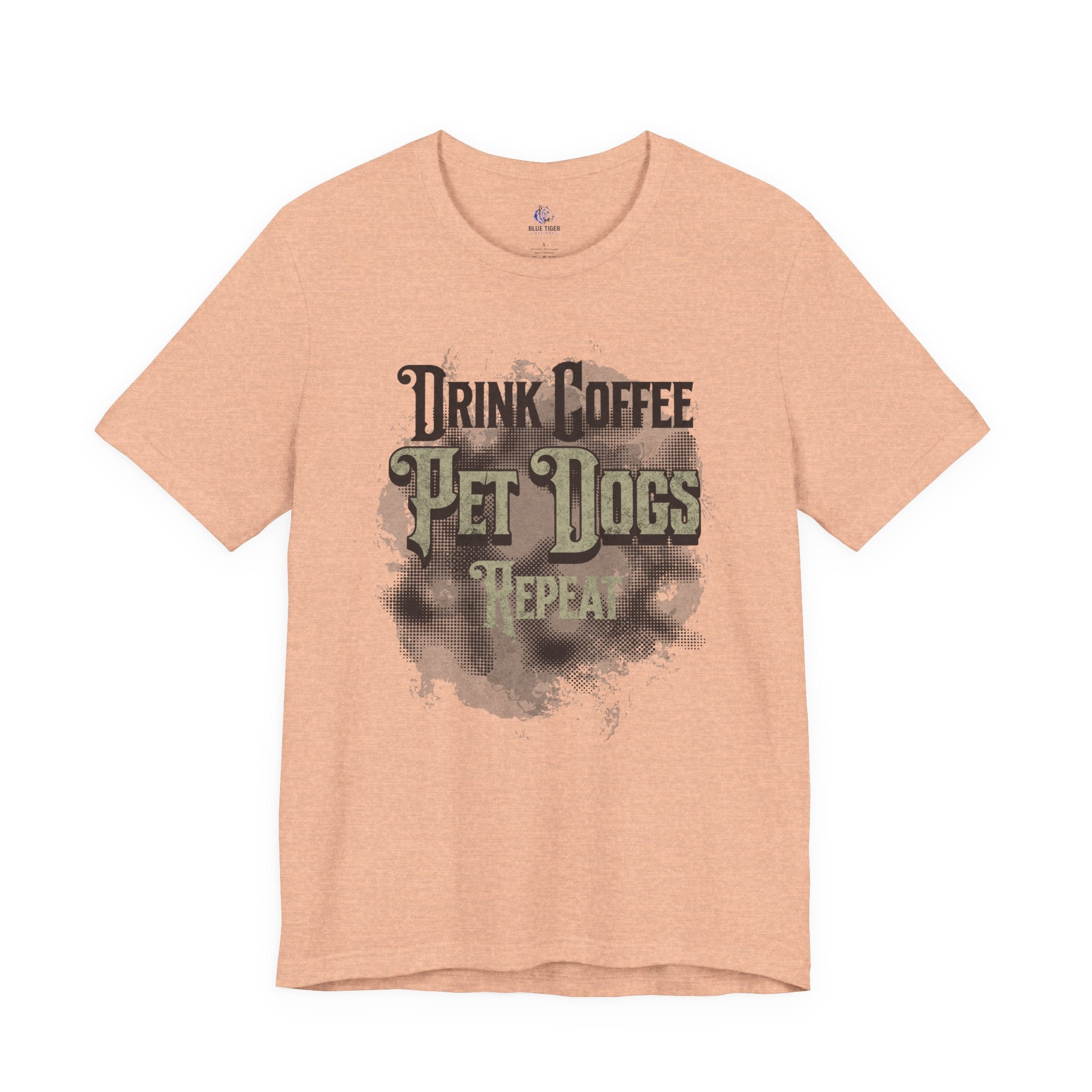 Coffee & Dogs Tee — "Drink Coffee, Pet Dogs, Repeat" Graphic T-Shirt