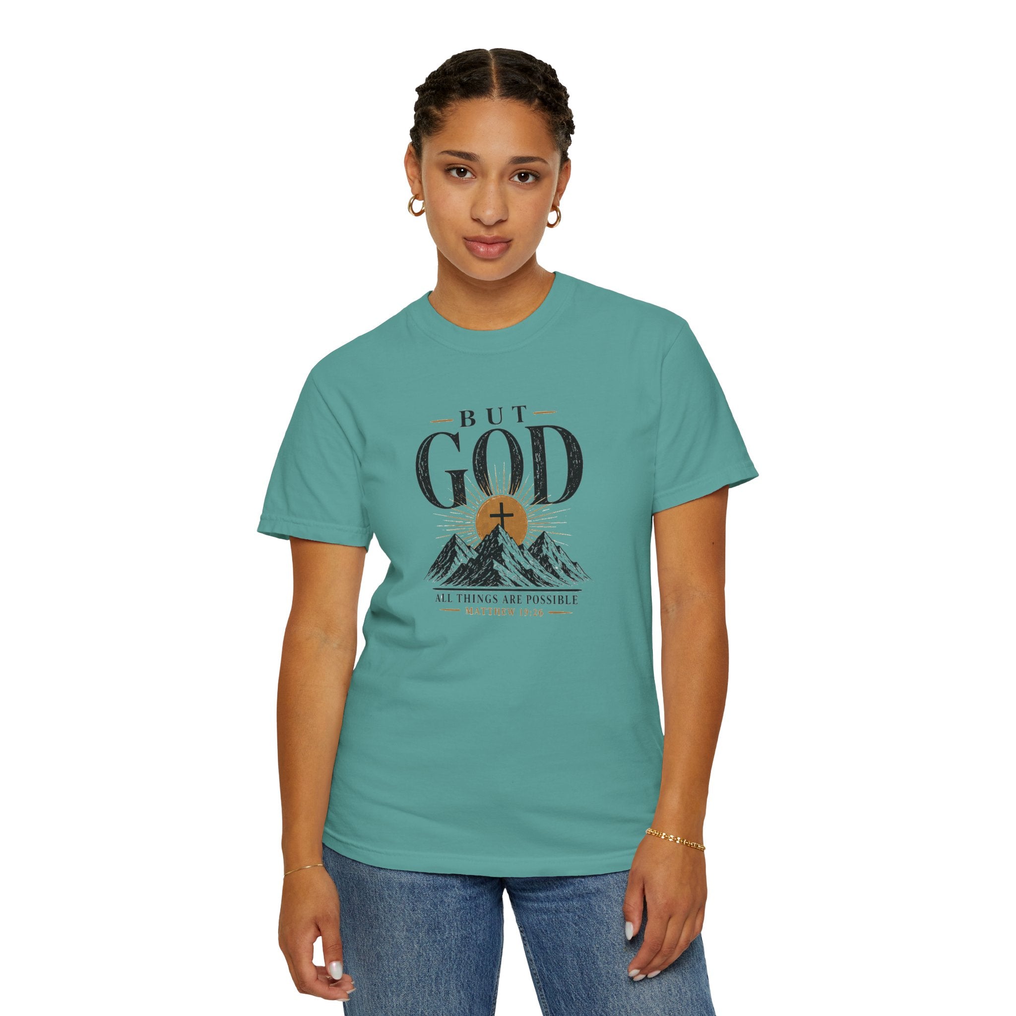 But God Mountain T-Shirt — "All Things Are Possible" Christian Tee